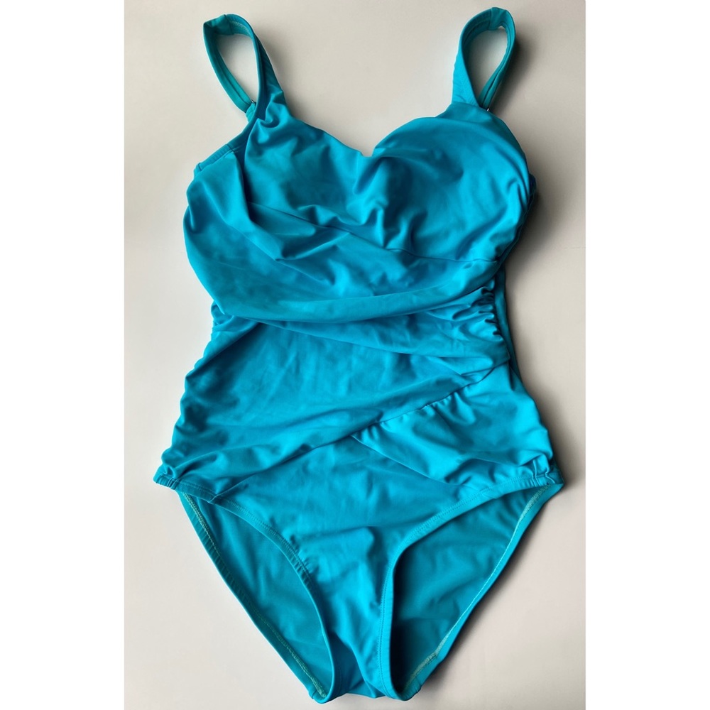 Assets by Spanx One-Piece Swimsuit - Blue M Medium